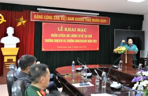 Lễ Khai mạc đợt Huấn luyện Trung đội tự vệ tại chỗ của Trường Đại học Khoa học Tự nhiên và Trường Đại học Khoa học Xã hội và Nhân văn năm 2022