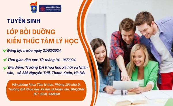 Thông báo tuyển sinh Lớp Bồi dưỡng kiến thức Tâm lý học